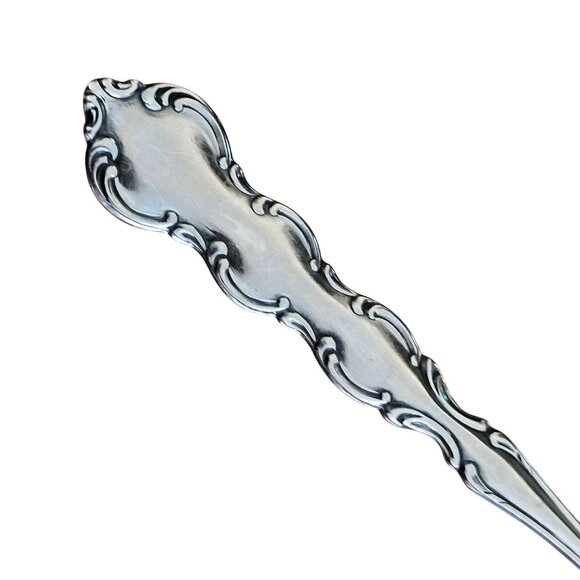 4 Oneida Deluxe Mozart Salad Fork 6.5" scalloped baroque scrolls 80s vtg - Picture 2 of 9